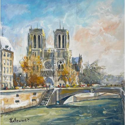 Painting Notre Dame de Paris by Lallemand Yves | Painting Figurative Acrylic Urban