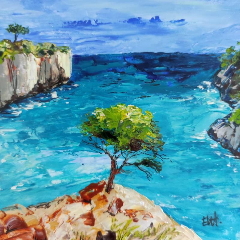 Painting Sea view by Rey Ewa | Painting Figurative Acrylic Landscapes