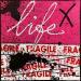 Peinture Fragile life (rose) par Costa Sophie | Tableau Pop-art Société Acrylique Collage Upcycling