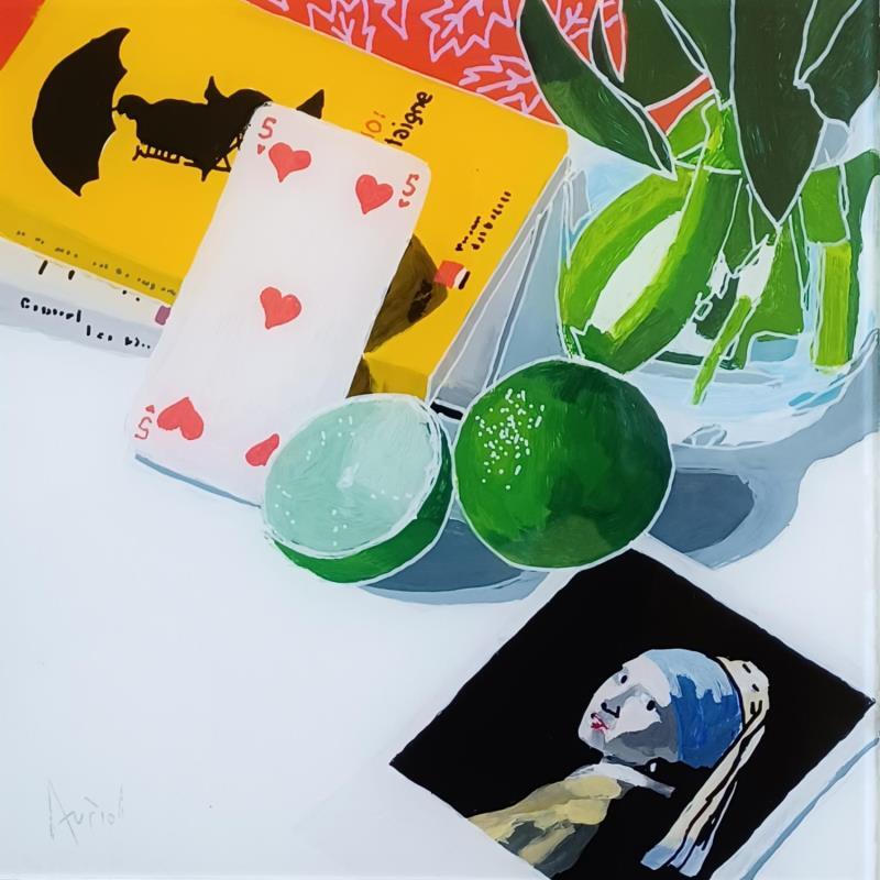 Painting La joueuse à la perle by Auriol Philippe | Painting Figurative Still-life Plexiglass Acrylic Posca