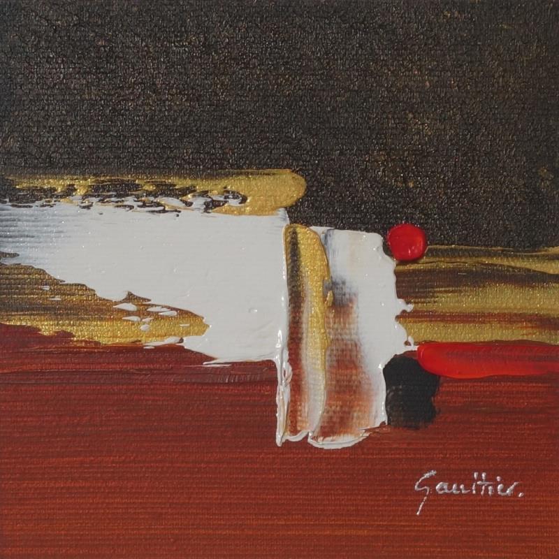 Gemälde Ocre rouge von Gaultier Dominique | Gemälde Abstrakt Öl Minimalistisch