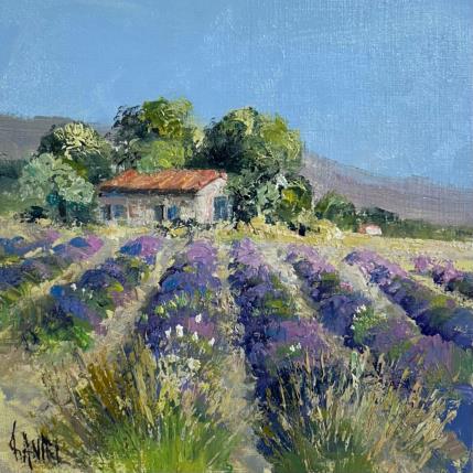 Painting Le cabanon et les lavandes by Daniel | Painting Impressionism Oil Landscapes