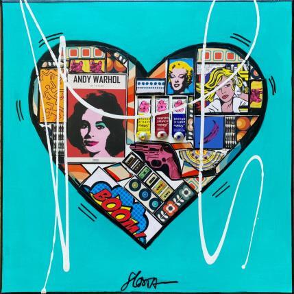 Painting Pop He(ART) by Costa Sophie | Painting Pop art Acrylic, Gluing, Upcycling Pop icons