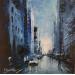 Painting Bleu obscur  by Rochette Patrice | Painting Figurative Urban Oil