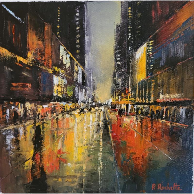 Painting City streets  by Rochette Patrice | Painting Figurative Urban Oil