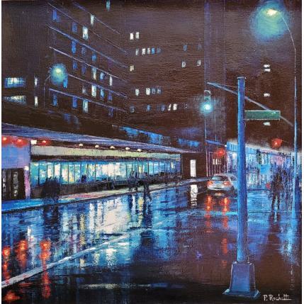 Painting Bleu nuit  by Rochette Patrice | Painting Figurative Oil Urban