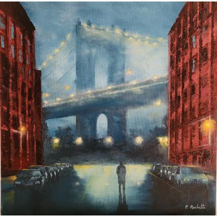 Painting Night walk  by Rochette Patrice | Painting Figurative Oil Urban