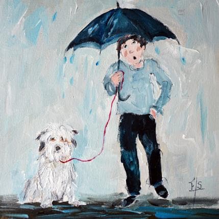 Peinture Vie de chien par Soizeau Françoise | Tableau Figuratif Mixte scènes de vie