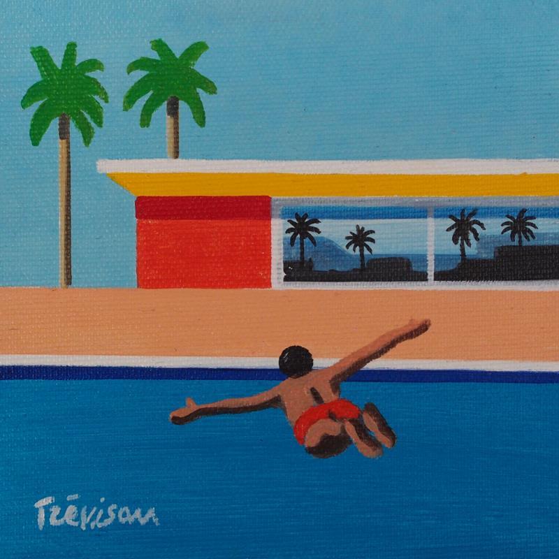 Gemälde Jump von Trevisan Carlo | Gemälde Surrealismus Öl Architektur, Marine, Sport
