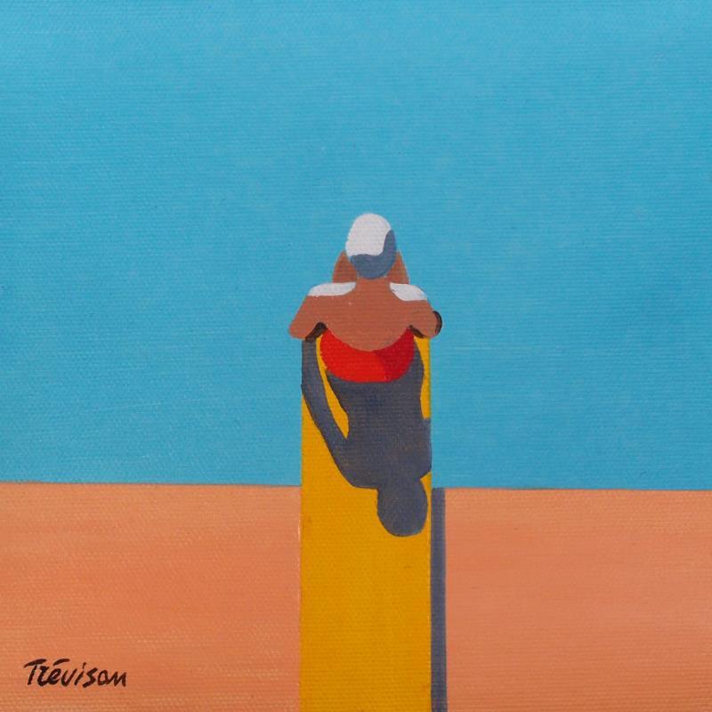 Painting The wait by Trevisan Carlo | Painting Surrealism Marine Sport Minimalist Oil