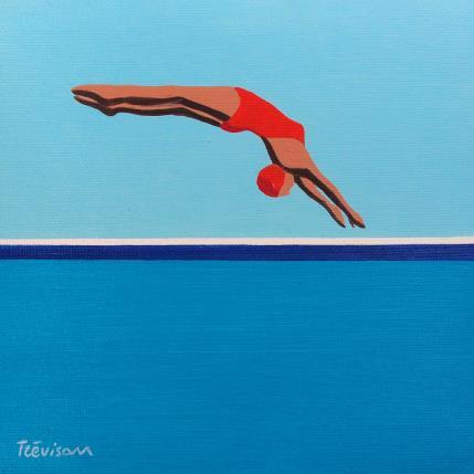 Peinture Red sky par Trevisan Carlo | Tableau Surréalisme Huile Marine, Scènes de vie, Sport