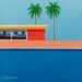 Gemälde Swiming pool von Trevisan Carlo | Gemälde Surrealismus Marine Architektur Minimalistisch Öl