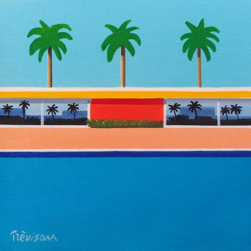Gemälde Three palms von Trevisan Carlo | Gemälde Surrealismus Pop-Ikonen Architektur Minimalistisch Öl