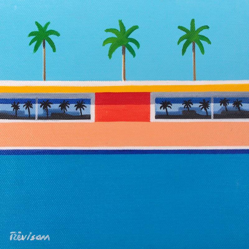 Gemälde California house von Trevisan Carlo | Gemälde Surrealismus Öl Architektur, Marine, Minimalistisch, Pop-Ikonen