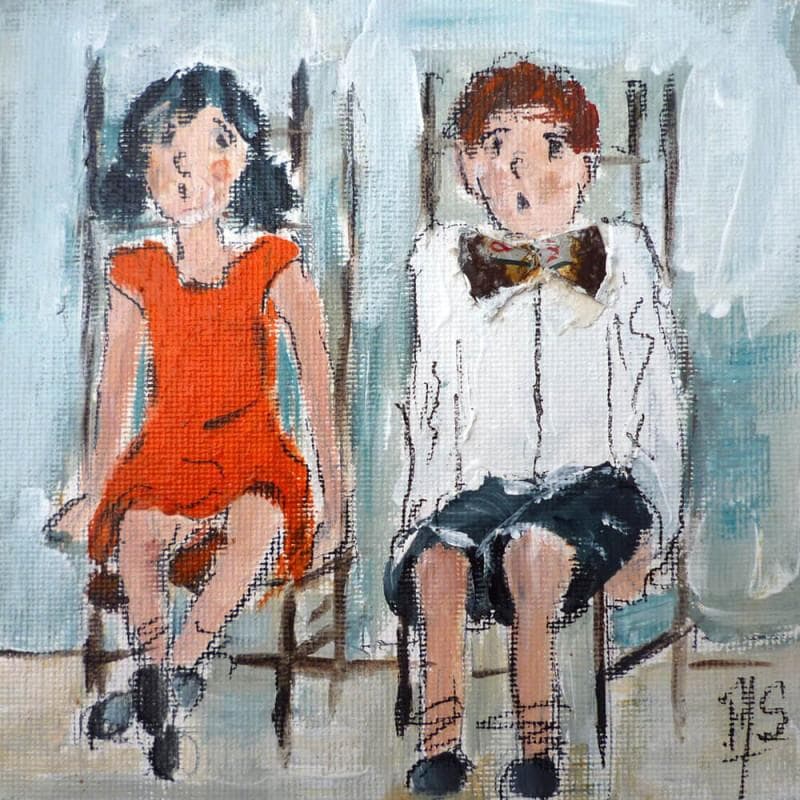 Painting Salle d'attente by Soizeau Françoise | Painting Figurative Mixed Life style
