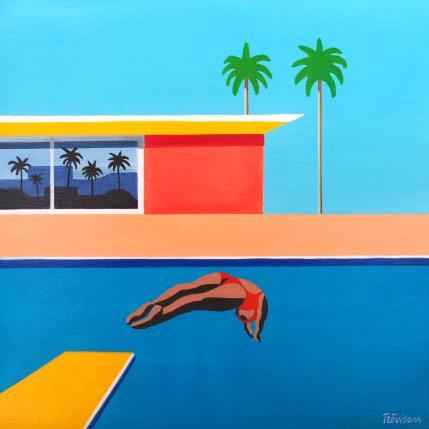 Painting Before Bigger Splash by Trevisan Carlo | Painting Surrealism Oil Architecture, Nature, Sport