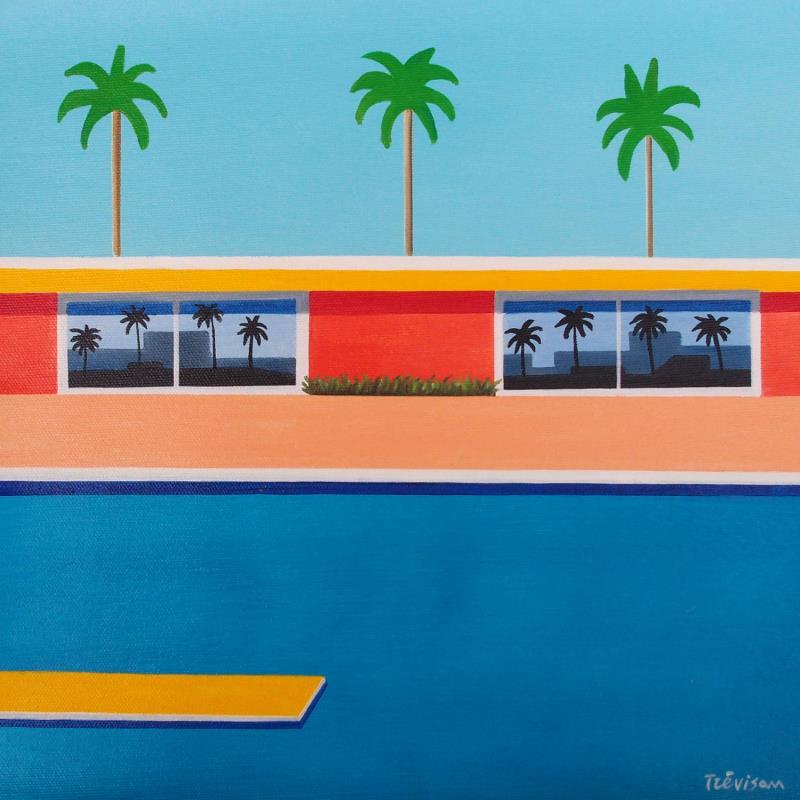 Peinture California Pool par Trevisan Carlo | Tableau Surréalisme Huile Architecture, Nature, Sport