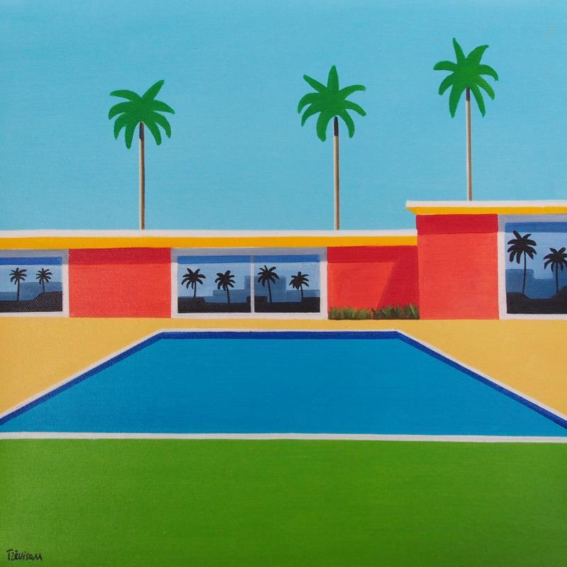 Gemälde Green pool von Trevisan Carlo | Gemälde Surrealismus Sport Natur Architektur Öl