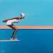 Gemälde White diver von Trevisan Carlo | Gemälde Surrealismus Marine Sport Minimalistisch Öl