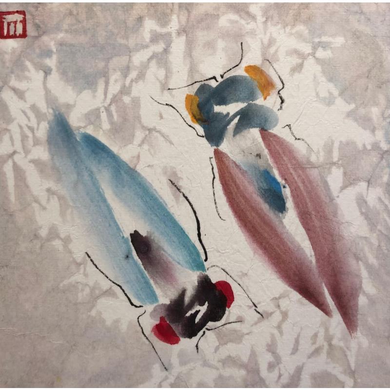 Gemälde Les cigales von De Giorgi Mauro | Gemälde Figurativ Tiere Tinte
