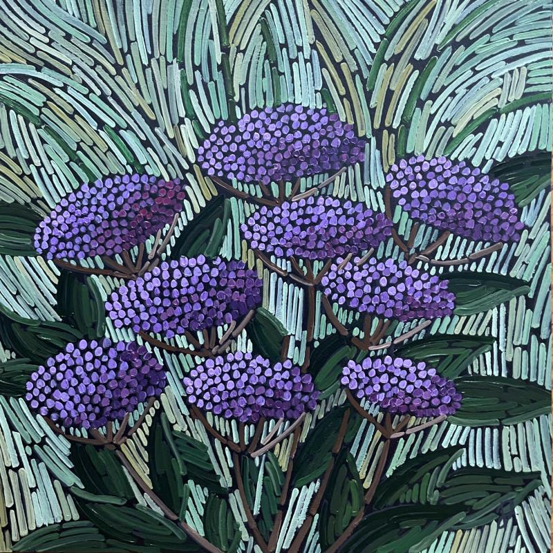 Peinture purple bloom par Dmitrieva Daria | Tableau Abstrait Acrylique Nature
