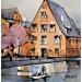 Painting A COLMAR by Langlois Jean-Luc | Painting Figurative Urban Watercolor