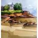Peinture En BRETAGNE Villa par Langlois Jean-Luc | Tableau Figuratif Marine Aquarelle