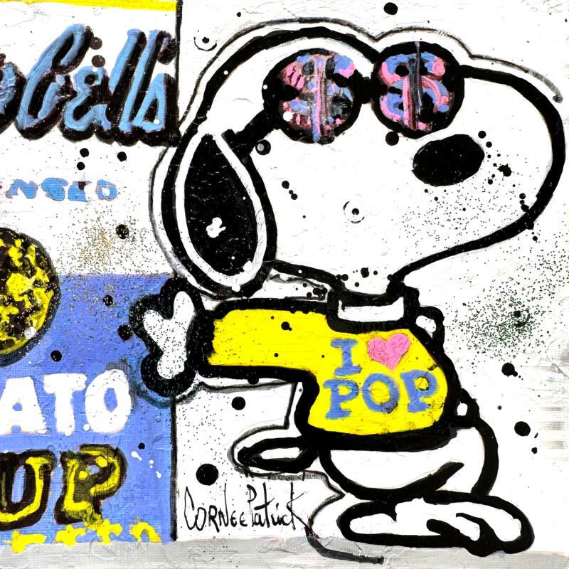 Peinture Snoopy, I love Pop Art par Cornée Patrick | Tableau Pop art Graffiti, Huile Cinéma, icones Pop, noir & blanc