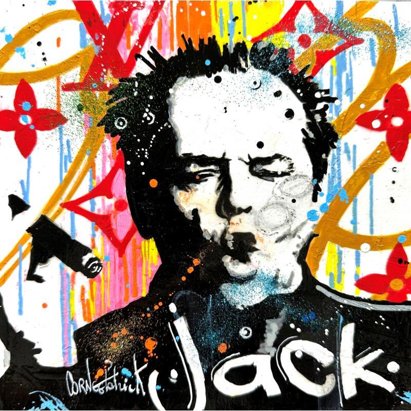 Painting Jack Nicholson with the cigar by Cornée Patrick | Painting Pop-art Graffiti, Oil Cinema, Pop icons, Portrait