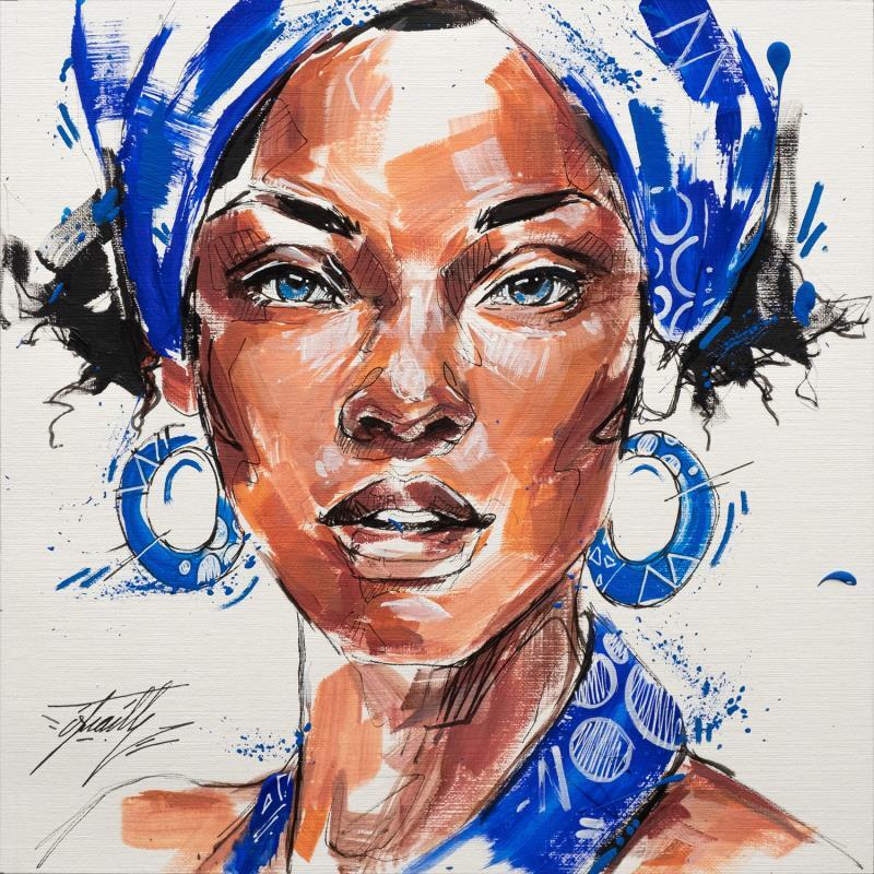 Painting Amaka by Istraille | Painting Figurative Acrylic Portrait