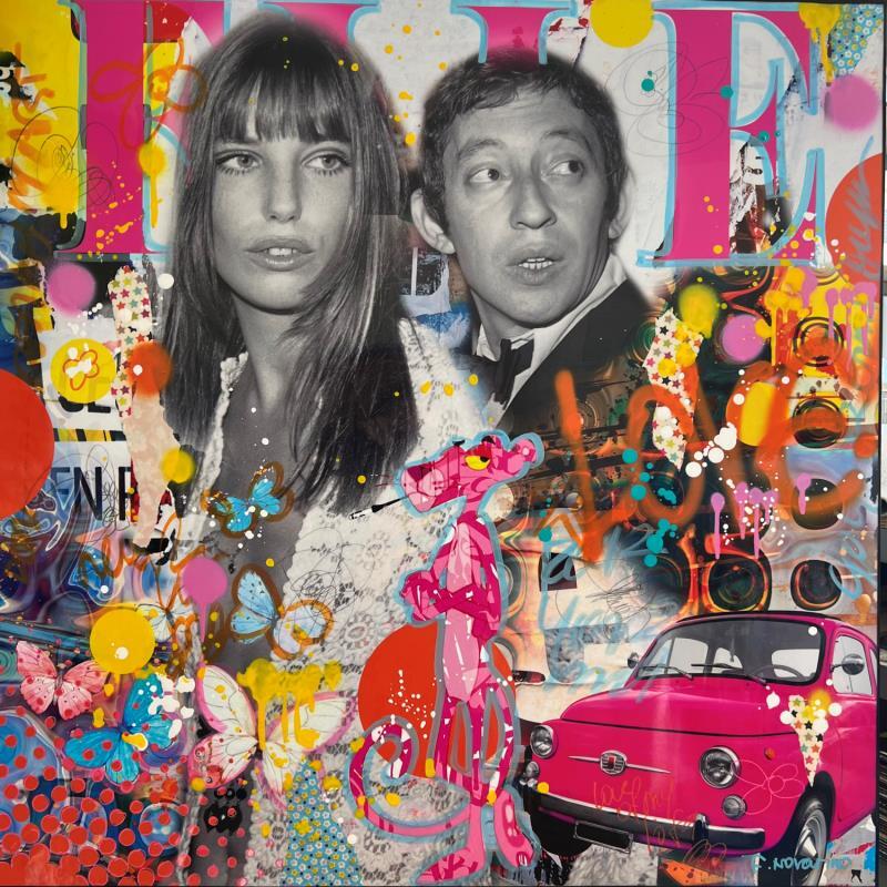 Gemälde FRENCH LOVER von Novarino Fabien | Gemälde Pop-Art Pop-Ikonen Collage