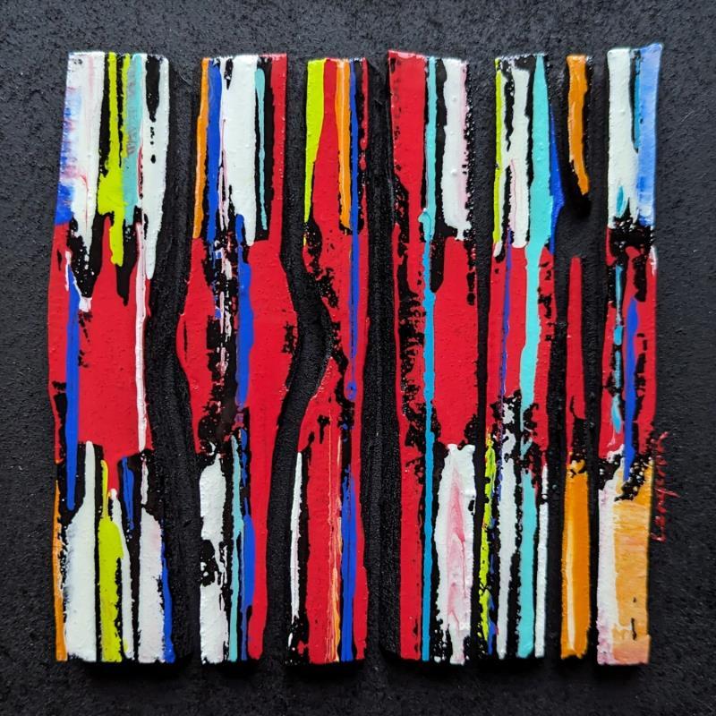 Painting bc7 street multi rouge blanc by Langeron Luc | Painting Subject matter Wood Acrylic Resin