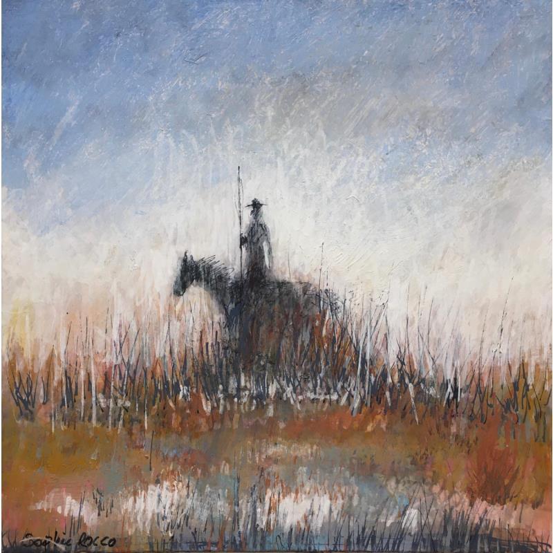 Painting Don Quichotte by Rocco Sophie | Painting Raw art Life style Acrylic Gluing Sand