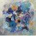 Peinture Je suis fleur bleue par Rocco Sophie | Tableau Art Singulier Nature Acrylique Collage Sable