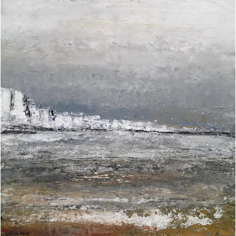 Gemälde Falaise von Rocco Sophie | Gemälde Art brut Landschaften Acryl Collage Sand