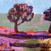 Painting Ballade dans la prairie orangée  by Bertre Flandrin Marie-Liesse | Painting Figurative Landscapes Nature Acrylic Gluing