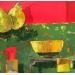Gemälde Cuisine au mur rouge von Bertre Flandrin Marie-Liesse | Gemälde Figurativ Alltagsszenen Stillleben Acryl Collage