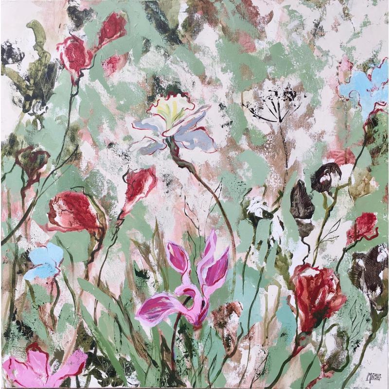 Gemälde Envolée de printemps I von Bertre Flandrin Marie-Liesse | Gemälde Figurativ Natur Acryl Collage