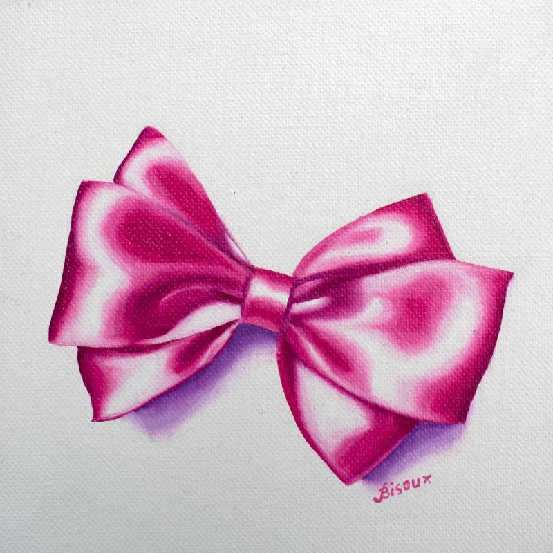 Gemälde Pink Bow Tie von Bisoux Morgan | Gemälde Figurativ Modus Stillleben Öl