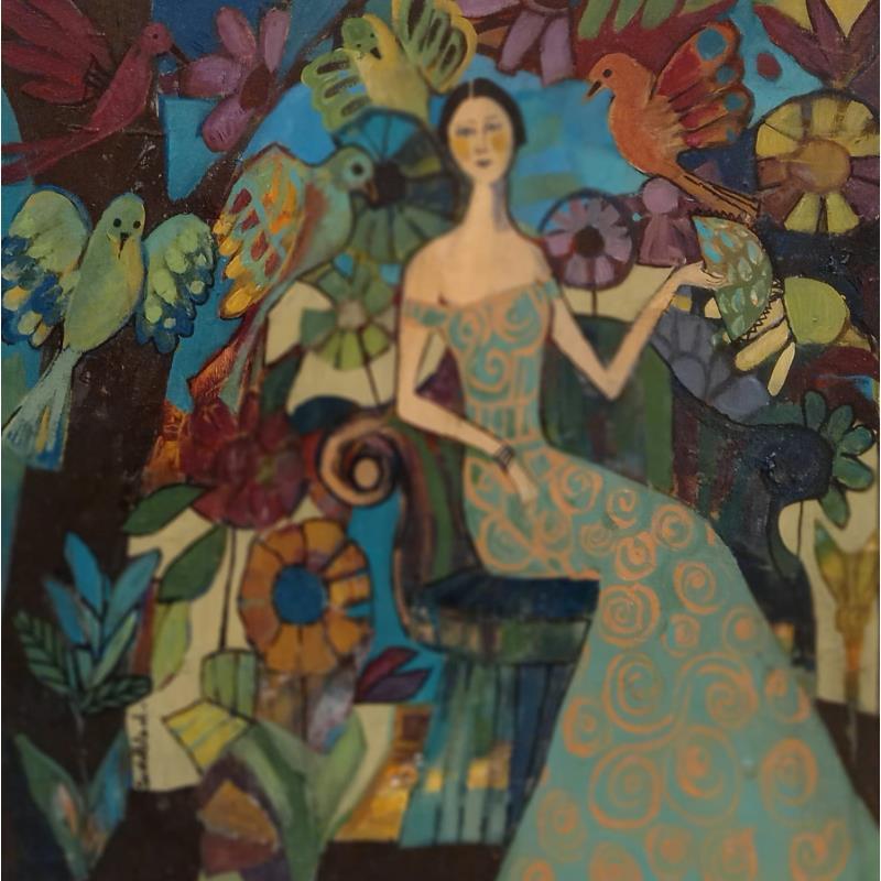 Painting Paradise by Sundblad Silvina | Painting Figurative Acrylic, Pastel