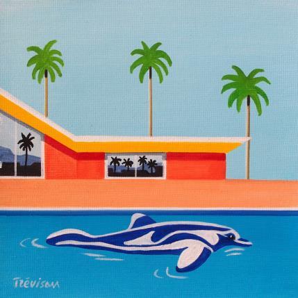 Painting The dolphin by Trevisan Carlo | Painting Surrealism Oil Architecture, Marine, Pop icons, Sport