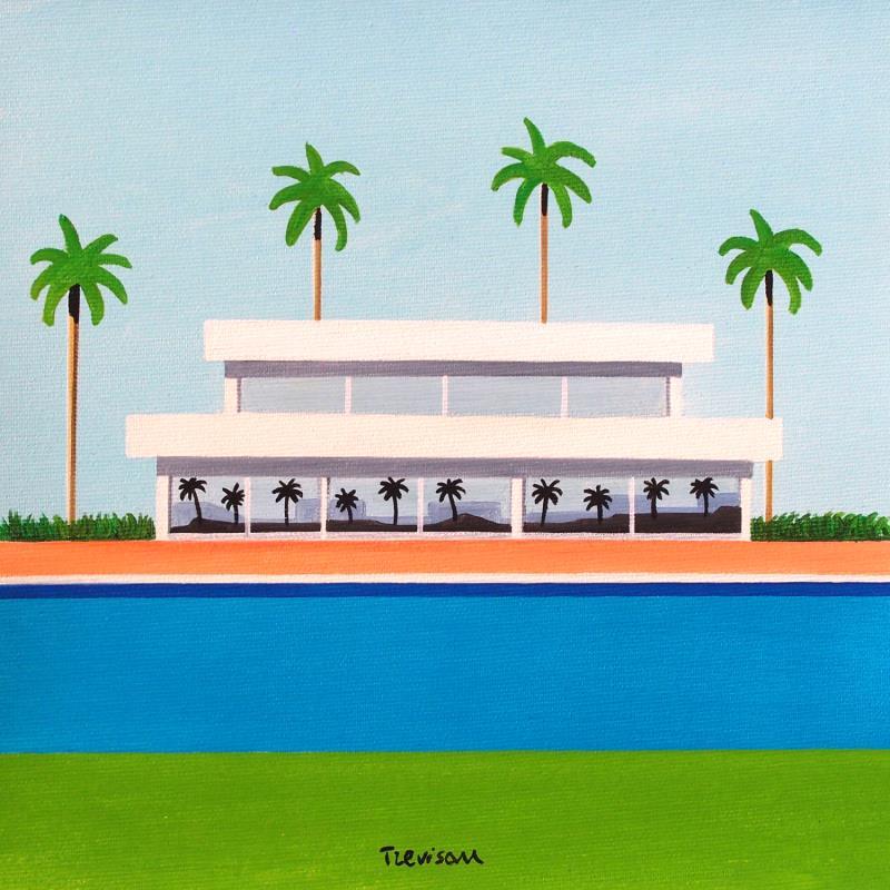 Painting California white house by Trevisan Carlo | Painting Surrealism Oil Architecture, Pop icons, Urban