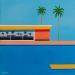 Peinture California pool par Trevisan Carlo | Tableau Surréalisme Icones Pop Architecture Minimaliste Huile