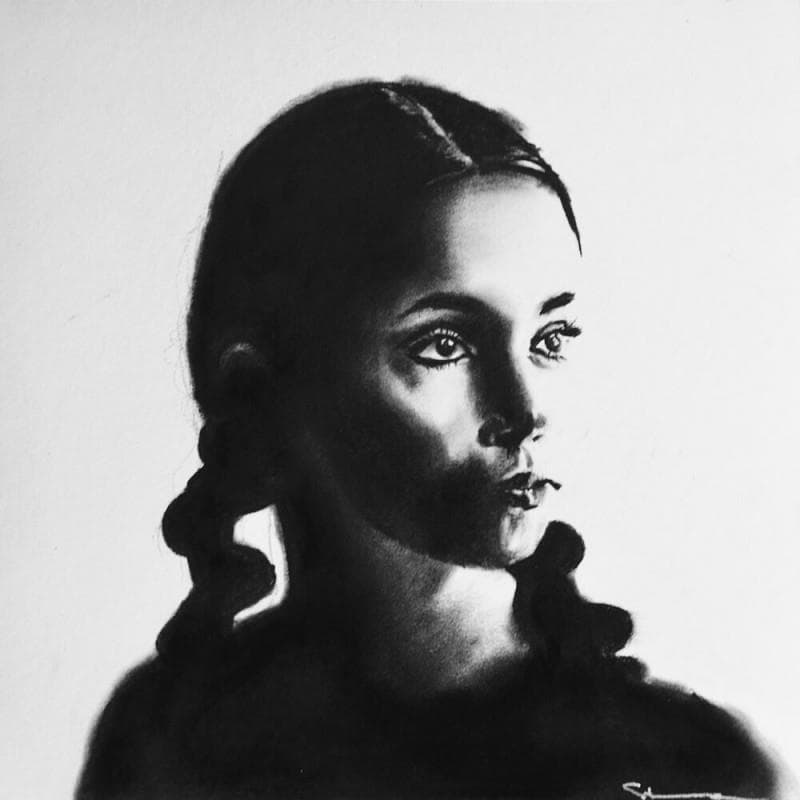 Painting STDEA 213 by Stoekenbroek Denny | Painting Figurative Portrait Black & White