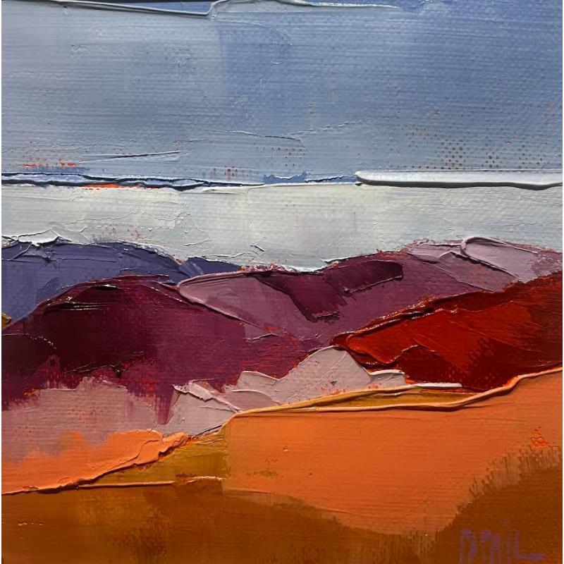 Painting Montagnes, un soir by PAPAIL | Painting Abstract Oil Landscapes
