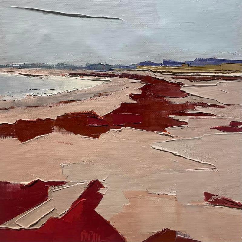 Painting Les alges rouges by PAPAIL | Painting Abstract Landscapes Oil
