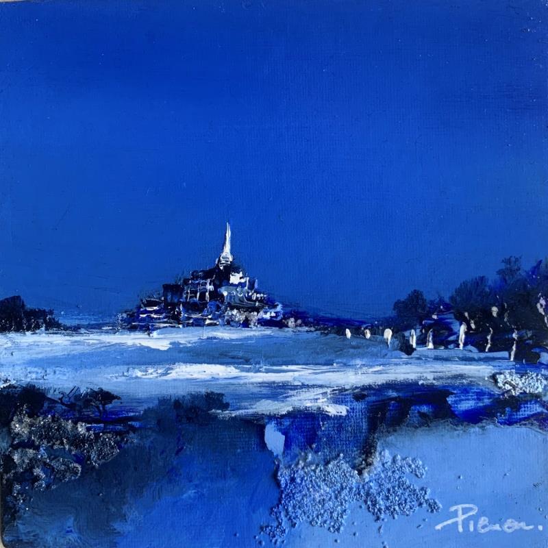 Painting Il était une fois le Mont St Michel  by Pienon Cyril | Painting Abstract Acrylic, Sand Landscapes