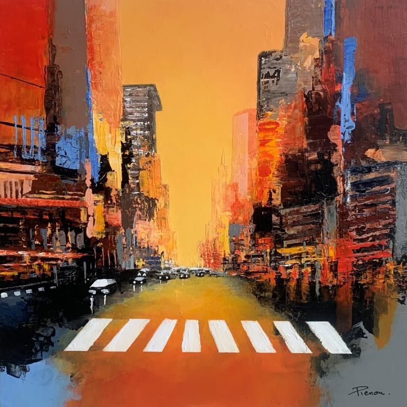 Painting New York  by Pienon Cyril | Painting Abstract Landscapes Acrylic Sand