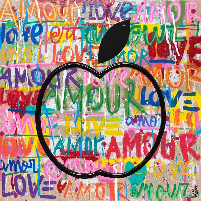 Painting POMME D'AMOUR by Mam | Painting Pop-art Acrylic Pop icons, Society, Still-life