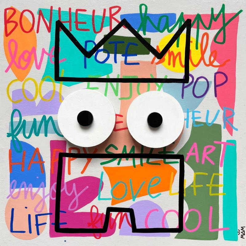 Painting BONHEUR by Mam | Painting Pop-art Acrylic Pop icons, Portrait, Society